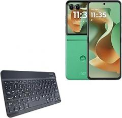 BoxWave Keyboard Compatible with Motorola Razr 60 - SlimKeys Bluetooth Keyboard, Portable Thin with Chiclet-Style Keys - Jet Black