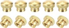 uxcell Brass Knurled Thumb Nuts, M3x0.5mm Round Stepped Knobs Fasteners for 3D Printer, Electronic Equipment 24Pcs