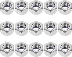 15pcs M8 Nylon Insert Lock Nuts Thread Nuts Stainless Steel Hexagon 13mm Width for Machinery Equipment and Electronic Products