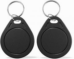 10-Black M-I-F-A-R-E Classic 1K Keychain RFID IC S50 Key Fob ISO14443A 13.56MHZ NFC Tags F08 Token Key for Electronic Smart Door Lock