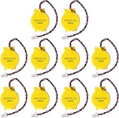 EEMB 10-Pack CMOS Battery CR2032 3V Lithium Battery with Wire Leads and SHR Connector Computer CMOS Replacement for Laptop Intel NUC and ASUS ROG Strix G702 G702V