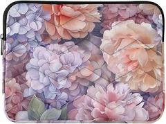 Laptop Case Cover Sleeve Bag Portable Electronic Device Cover Watercolor Peonies Hydrangeas Waterproof Briefcase Bag