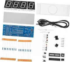 Healifty 1Set Scm LED Digital Clock Kit Components for DIY Microchip Clock Easy to Use No Harmful Substances Blue Color with English Instructions