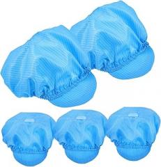 Toyvian 5pcs Static Working Caps Breathable Polyester Mesh Workshop Hats for Electronics Food Factory Cleanrooms Blue