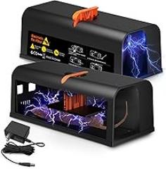 2 Packs Electric Rat Traps Indoor for Home, Electronic Mouse Trap Zapper, Rat Killer with Powerful Voltage, Effective Mouse Zapper for Rats and Mice - No Touch Reusable Rat Zapper to Protect Your Home