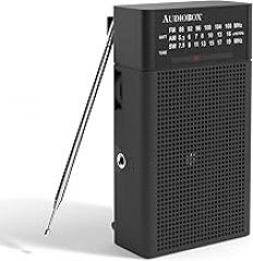 Audiobox Portable Radio | AM/FM, 2AA Battery Operated with Long Range Reception for Indoor, Outdoor | Radio with Speaker & Headphone Jack