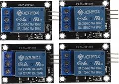 4pcs Relay Module for Arm Single Channel Control Relay Board Indicator Light for Electronics Projects and Appliance Control