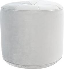 Safavieh Home Hawkem Light Grey Velvet Cylinder Ottoman