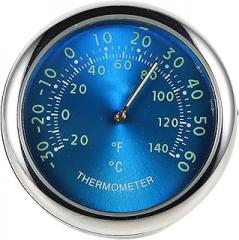 Healifty Luminous Blue Car Thermometer Clock for Dashboard Night Visible Mini Vehicle Thermometer with Electronic Quartz Clock Easy to Read Temperature Display for Safe Driving