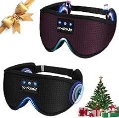 LC-dolida Sleep Headphones, 3D Sleep Mask Bluetooth Wireless, Sleeping Headphones for Side Sleepers Sleep Eye Mask Music Weighted Sleeping Mask Meditation Gifts for Men Women