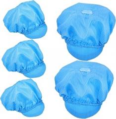 5pcs Static Working Hats Blue Breathable Mesh Caps Lightweight Washable for Cleanroom Electronics Factory Food Workshop