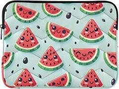 Laptop Sleeve 13, 13.3, 14 Inch Fun Watermelons Mint Green Shockproof Protective Notebook Case Portable Electronic Device Cover
