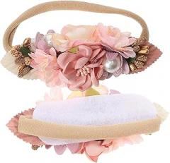 Milisten 2pcs Newborn Floral Headband Flower Hairband for Boy Girl Soft and Flexible Headdress for Any Occasion for Photography and Everyday Use