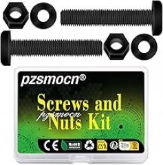 90 Pieces/30 Sets M6*50 mm Plastic Black Nylon Cross Round Head Screw Hexagonal Nut Combination Kit, with Insulating Washers, Standard Size, for DIY and Electronic Assembly.