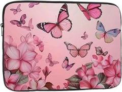 Butterfly Design Laptop Bag Women Men Shockproof Travel Office School Laptop Bag, black, 10 inch
