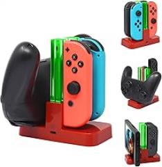 FastSnail Controller Charger Compatible with Nintendo Switch & OLED Model for Joypad, Charging Dock Station for Joypad and for Pro Controller with Charger Indicator and Type C Charging Cable