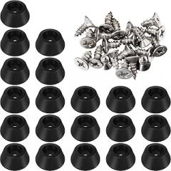 20 Pieces Soft Cutting Board Rubber Feet with Stainless Steel Screws, 0.28 x 0.59 (hd), Soft, Non Slip, Non Marking, Anti Skid, Fine Grips for Furniture, Electronics and Appliances(20 Pieces)