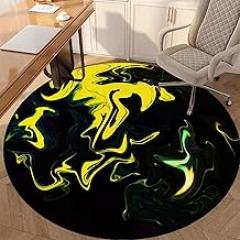 Drum Rug Gaming Office Chair Mat, Non-Slip, Office Chair Floor Protection Mat, Fabric Office Floor Mat, Floor Mat for Office Wooden Floor, Round Protection Mat-H||120CM