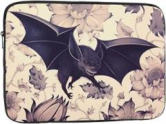 Bat Print Laptop Bag for Men Women Shockproof Laptop Bag for Travel Office School, black, 12 inch