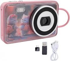 ASHATA 48MP Digital Camera for Photography, FHD 4K Camera for Vlogging, Autofocus, Anti Shake, 16:9 18X Digital Zoom, Built in Flash, Vlogging Video Cam for Travel (Pink)