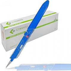 Cynamed Premium Disposable Scalpel w/Retractable Blade and Measurement Scales for Craft, Dermaplaining, Dermatology, Podiatry, Laboratory, Surgical, Dental, Veterinary & More (#11)