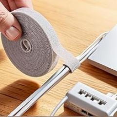 Hook and Loop Cable Ties, 3 Rolls Reusable Cord Organizer - Heavy Duty No-Cut Ties for Wiring, Chargers, Electronics, Home Office Workshop, DIY Cable Management