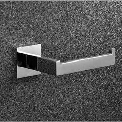 Brushed Chrome Bathroom Hardware - Heavy-Duty Towel Rack & Paper Towel Robe Hook(Chrome Paper Holder)