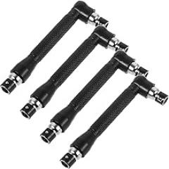 Zerodeko L-shaped Socket Wrench Set 4pcs Multi-purpose Metal Socket Screwdriver Bit Wrench for Repairing Electronics and Automotive Use