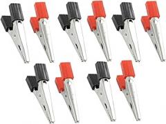 sourcing map Electronics Accessories Insulated Alligator Clips Test Clamp Crocodile Clamps Black Red 1.8