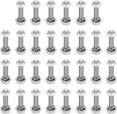 M4 x 18 mm 304 Stainless Steel Hex Head Screws Assortment Kit, Nuts, Flat Washers and Locking, Full Thread, Finishing for Home, Electronics, 30 Sets