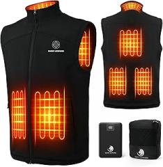 SNOW LEOPARD Heated Vest for Men Softshell Heated Vest with Battery Pack Included 7.4V 16000mAh Rechargeable Electric Vest