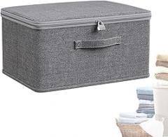 Lockable Storage Bin - Secure Organizer Box with Lid | Heavy-Duty Storage Chest for Snacks, Electronics, Documents, Clothes | Stackable Utility Container for Home, Garage, Office