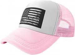 QIZYOQA Electronics Engineer American Flag Baseball Cap for Men Women Hats Quick Dry Mesh Back Trucker Hat