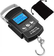 Kinstecks 110lb/50kg Fish Scales Backlit LCD Portable Electronic Balance Digital Fishing Scale Hanging Scale with Measuring Tape Ruler for Hunting Fishing Postal Kitchen (Black)