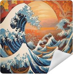 Kanagawa Waves Japenese Camera Protective Wrap, Anti-scratch Lens Protector Wrapper, Magic Self-Adhesive Cloth for Cameras/DSLR/Laptop/Electronic Accessories, S