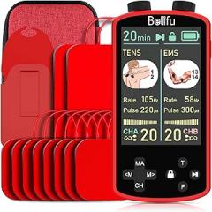 TENS EMS Unit Muscle Stimulator for Pain Relief Therapy - 4 in 1 TENS & EMS & Relax & Custom Frequency+Pulse - Muscle Massager 36 Modes 20 Intensity, Memory & Favorites Function, 3.8