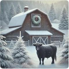 Joko Ivery Black Cow Snowy Farm White Protective Wrap 13.8