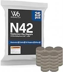 Strong Neodymium Disc Magnets, N42, Plated, 0.187 in x 0.06 in, 0.72 lbs Holding Force, for Use On Electronics, Sensors, and Crafts, Pack of 25