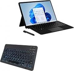 BoxWave Keyboard Compatible with Vastking S134 (13.4 in) - SlimKeys Bluetooth Keyboard - with Backlight, Portable Slim LED 7 Colors - Jet Black