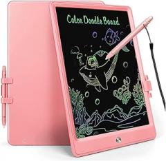 10 Inch LCD Writing Tablet Drawing Board Graffiti Sketchpad Digital Handwriting Blackboard for Gift Magic Drawing Board Electronic Drawing Doodle Board Digital Handwriting Pad (Pink)