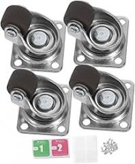 Mobestech 4pcs Mini Swivel Caster Wheels Soft Casters for Furniture Cart and Electronic Instruments Easy Installation Movement for Flat Equipment