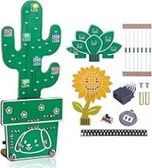 SMD Soldering Practice Kit, PEMENOL DIY Potted Plant Soldering Project Kit, 15 Pcs 1206 SMD Flashing LEDs, for High School STEM Electronics Learning Desk Decoration