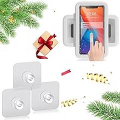 LC-dolida Adhesive Replacement & White Shower Phone Holder (6 pcs Adhesive Wall Hook Sticky)