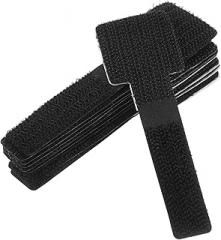 VILLCASE 10pcs Black Reusable Cable Ties Cord Wraps for Electronics Self-adhesive Wire Ties Cable Organizer for Charging Cords and Home Office Management