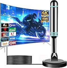 TV Antenna for Smart TV Indoor, 2025 Upgraded Digital TV Antenna for Local Channels with Strong Magnetic Base, 360° Reception HD Antennas for TV Without Cable Supports 4K 1080P