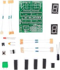 Counter Module Kit, Electronics Technology Timer with Touch Keys and LED Display for DIY Soldering Practice Learning, Suitable for Circuit Enthusiasts, 45x60mm Motherboard Size,