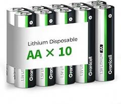 10-Pack Lithium AA Batteries | 1.5V for Blink Cameras, Smart Locks, Alarms & Tech Devices | 10-Year Life, Leak-Proof, Extreme-Temp Resistant (Non-Rechargeable)