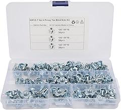 80 Pcs T Nut 4 Prong Tee Blind Nuts Kit /4 Inch Carbon Steel T Nut Assortment Kit Ideal for RV Electronic Equipment Building Bridges Furniture and More Secure Fast
