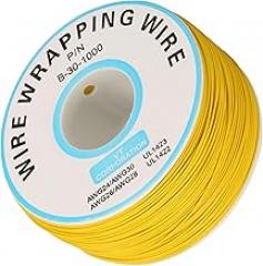 30AWG Tin Plated Copper Wire 200m Breadboard Jumper Wire with Silicone Wrap for Laptop Motherboard LCD Display Breadboard Electronic Test and PCB Soldering (Yellow)