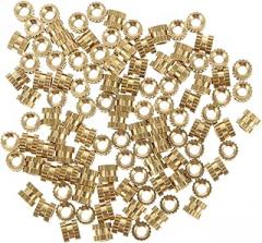 100pcs Brass Knurled Insert Nuts Threaded Fasteners for Molding Automotive Parts and Electronic Devices and Easy to Install